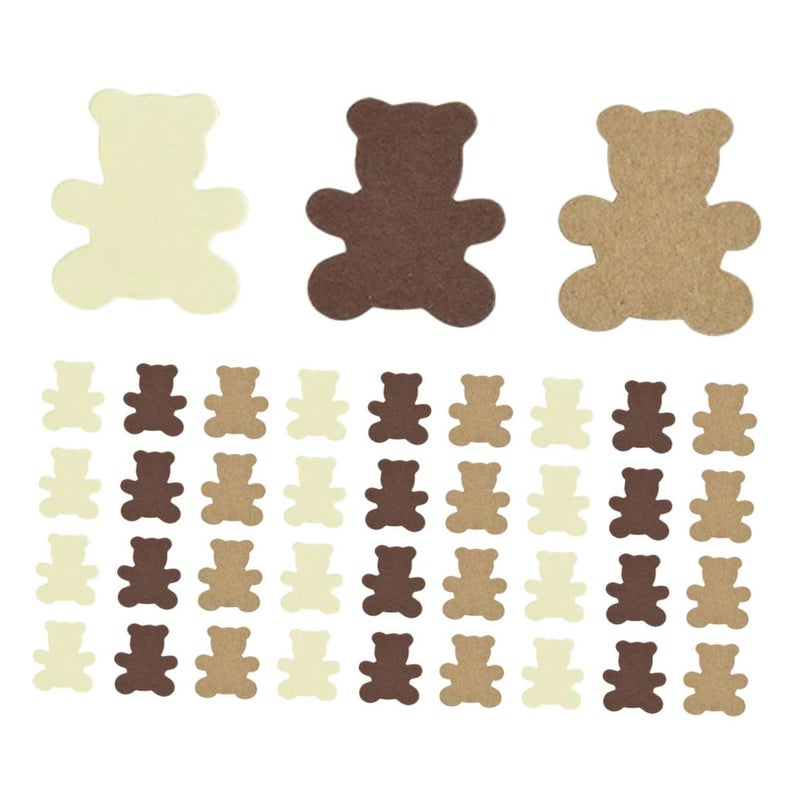 Bear Shaped Confetti 500pcs Kraft Paper Sprinkles Gender Neutral First Birthday Party Decorations - Image 2
