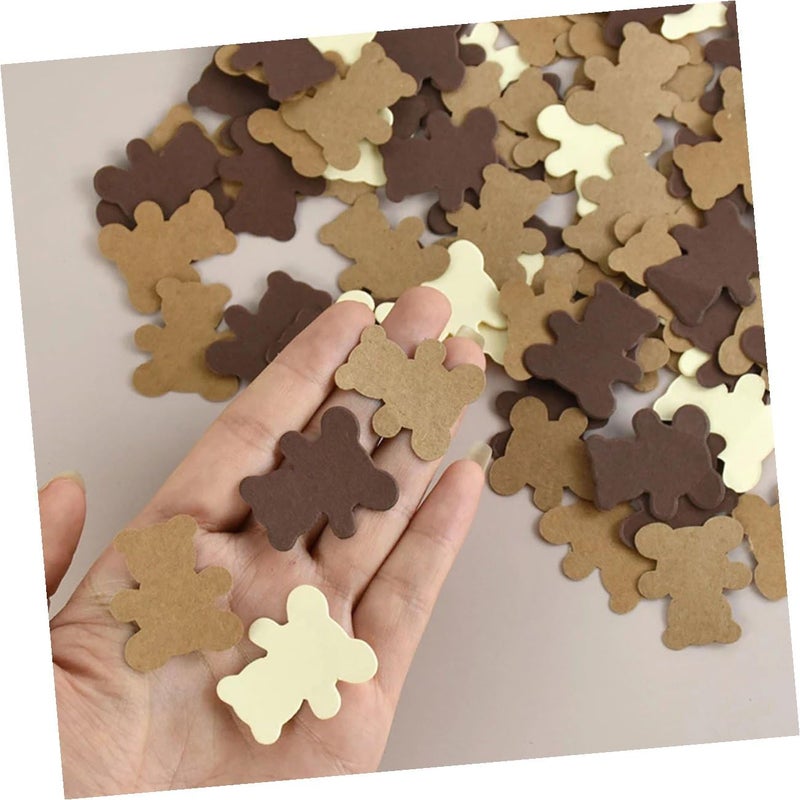 Bear Shaped Confetti 500pcs Kraft Paper Sprinkles Gender Neutral First Birthday Party Decorations - Image 5