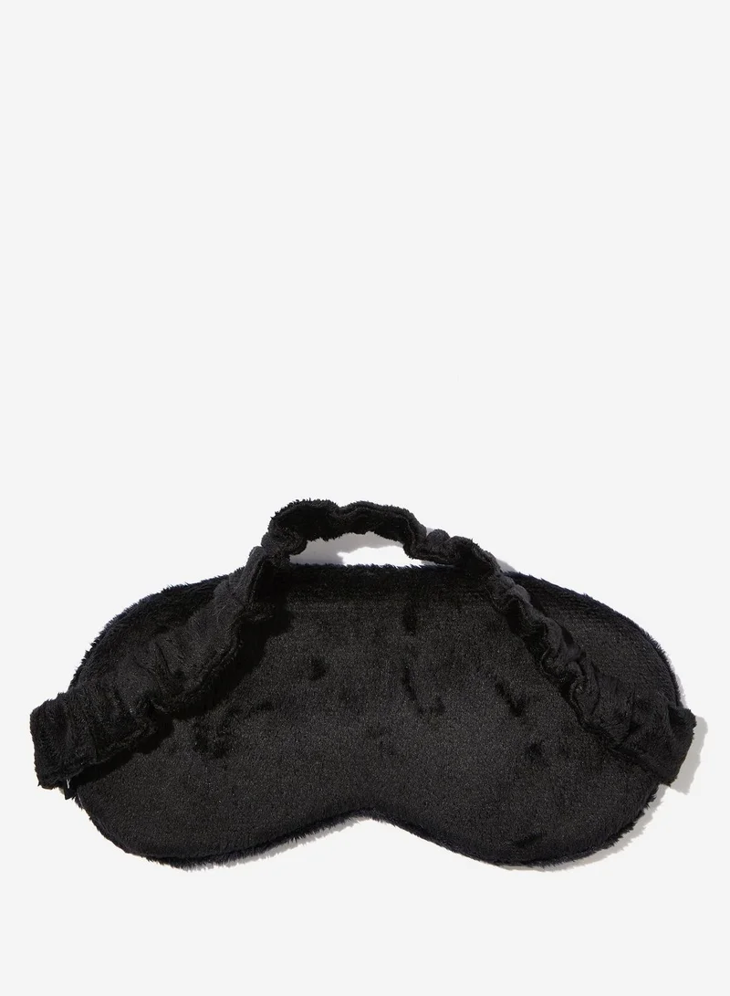 Typo Faux Fur Eye Mask