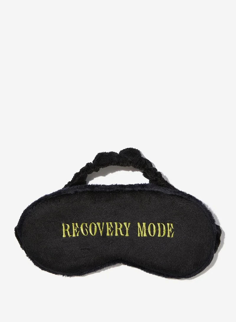 Typo Faux Fur Eye Mask