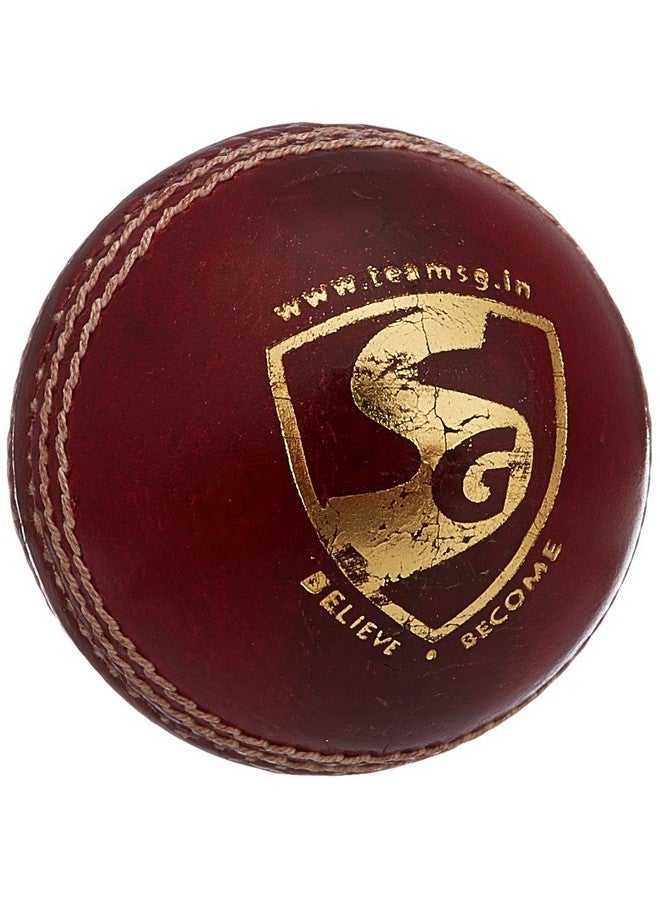 SG Bouncer Leather Ball (Red) , Standard Size - Image 2