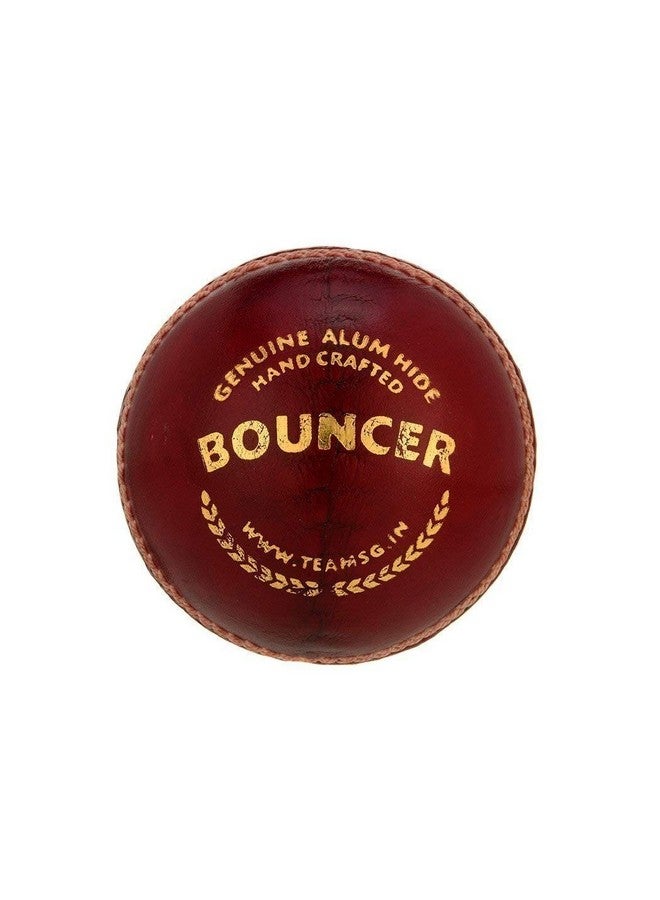 SG Bouncer Leather Ball (Red) , Standard Size - Image 3