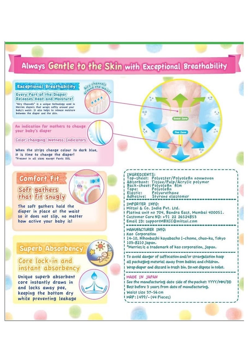 Merries  diapers M64 pcs,6-11kg, Japan import，The incremental ，Ultra-thin breathable diapers for both girls and boys - Image 4
