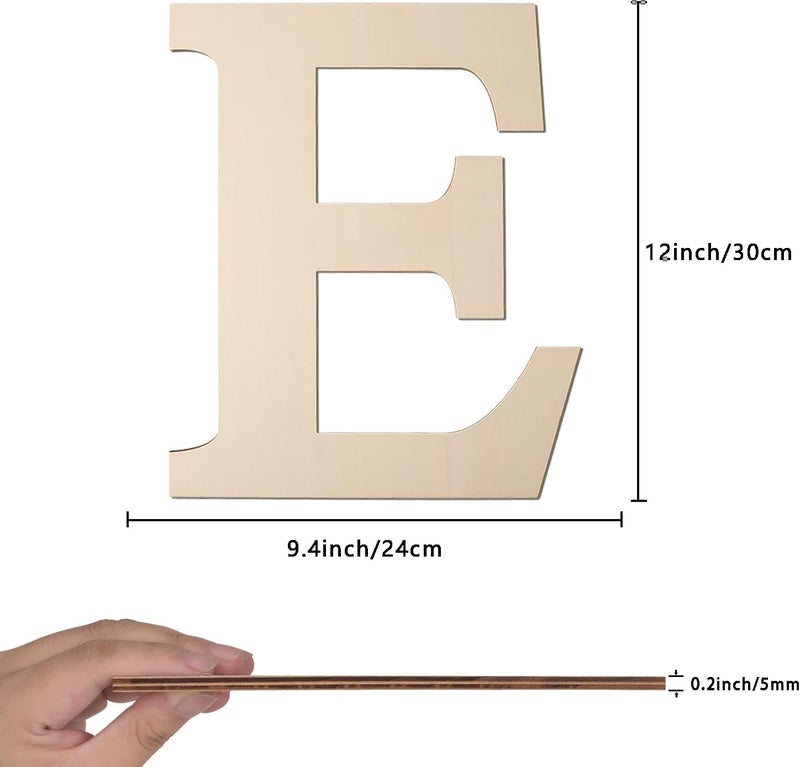 Focal20 Large Wooden Greek Letters 12 Inch Unfinished Greek Wooden Letters Ε Epsilon Wood Alphabet Letters for Wall Decor DIY Crafts Sorority Fraternity Party Decoration Birthday Gift Nursery Home Wall Art - Image 2
