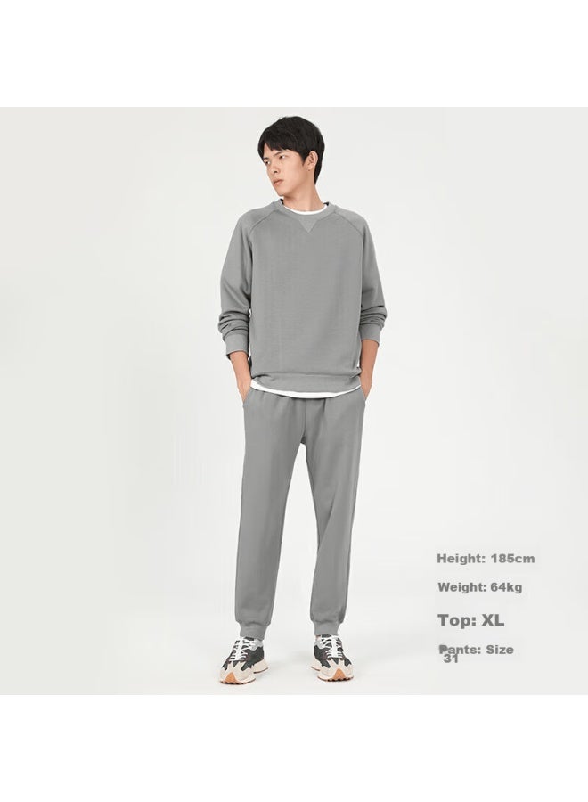 Markless Fleece-lined Sweatshirt For Men, High-tech Warmth Retention, Autumn And Winter Long-sleeve Base Layer, 2442 Rock Gray, M - Image 2