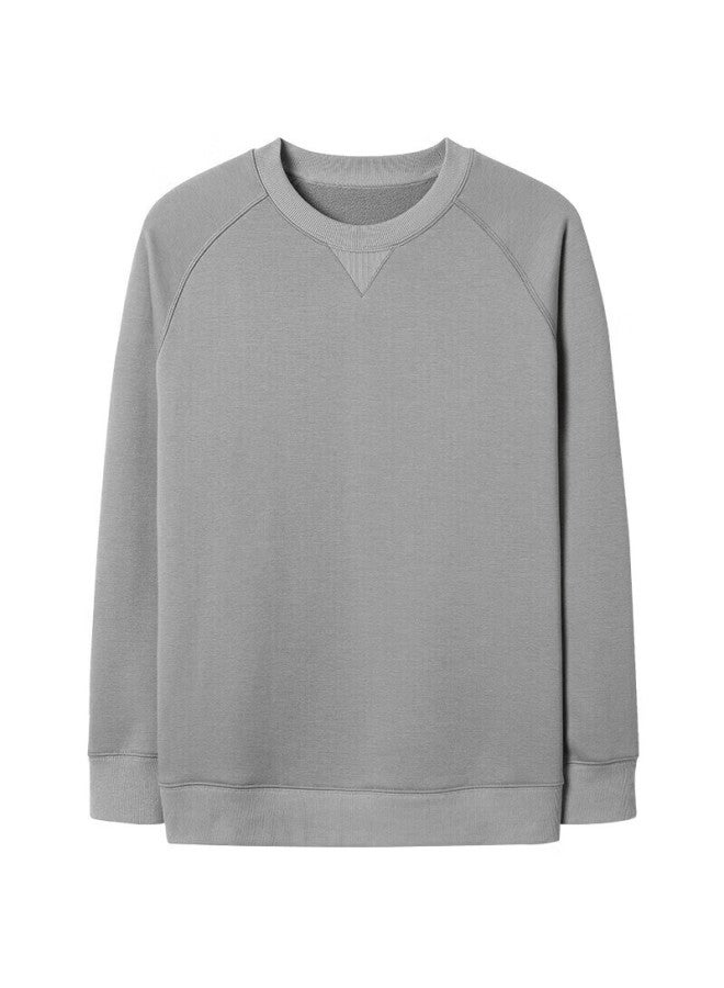 Markless Fleece-lined Sweatshirt For Men, High-tech Warmth Retention, Autumn And Winter Long-sleeve Base Layer, 2442 Rock Gray, M - Image 4