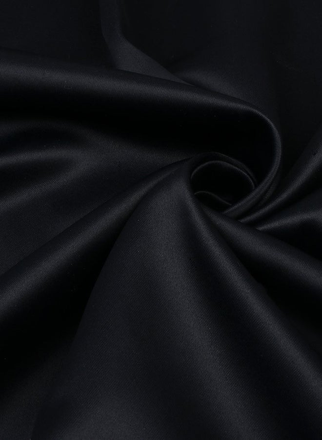 ستارة قماشية سميكة وسادة للتعتيم بتصميم أوروبي أسود بحجم 100x250سم - Image 4