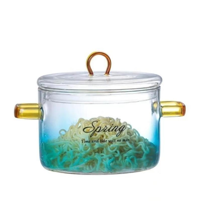 Borosilicate Glass Cookware 1.5L Capacity Thermal-Resistant - Durable Transparent Design with Cool-Touch Handle for Glass-Ceramic Cooktops - Image 5