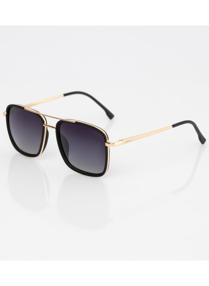 VEGAS - Men's Square Sunglasses V2046 - Gold - Image 1