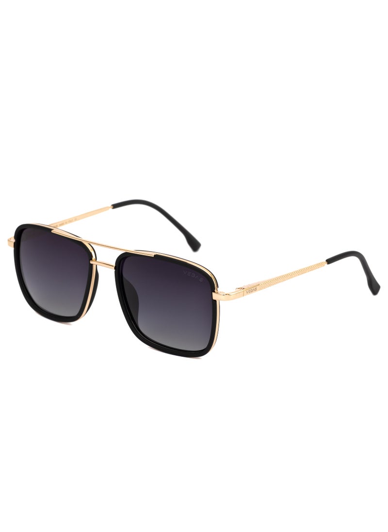 VEGAS - Men's Square Sunglasses V2046 - Gold - Image 1