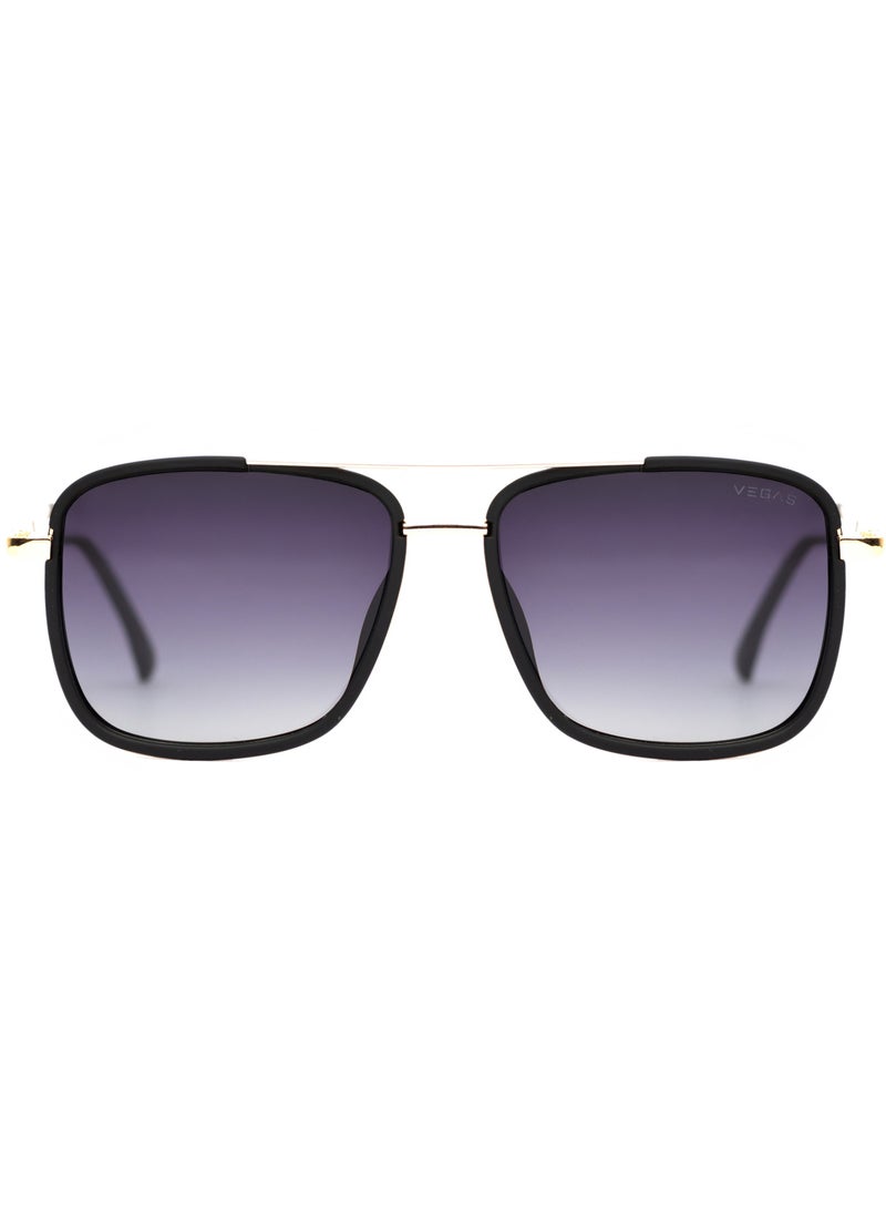 VEGAS - Men's Square Sunglasses V2046 - Gold - Image 1
