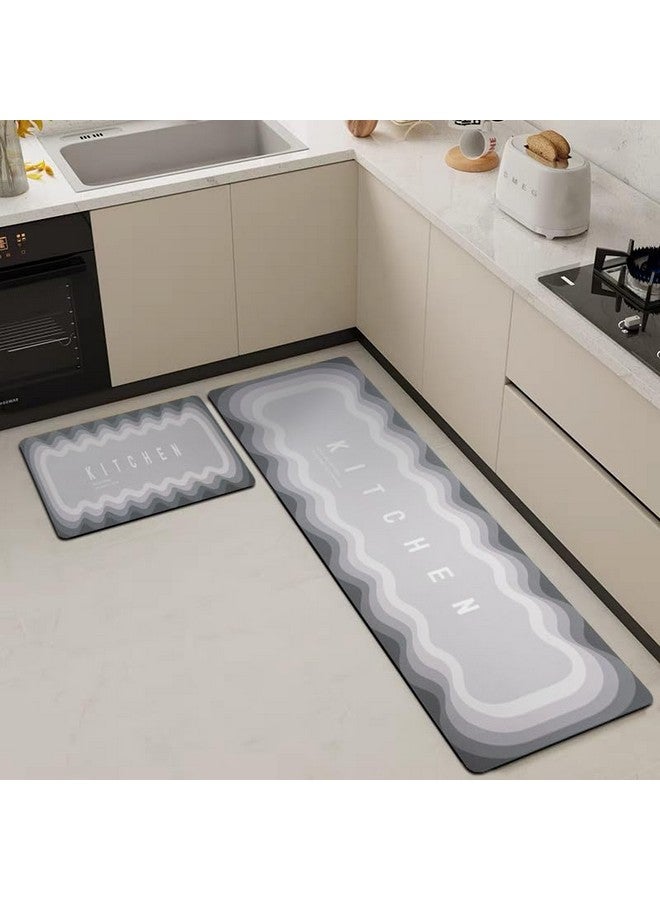 Home-Cloud حصائر مطبخ مطاطية HomeCloud للأرضية مجموعة من 2 قطعة | غير قابلة للانزلاق، سجادات ناعمة ماصة للمطبخ، وغسيل الملابس، والممرات | 118x38 سم، 38x58 سم | سمك 4 مم (3D_Kitchen_Grey) - Image 4