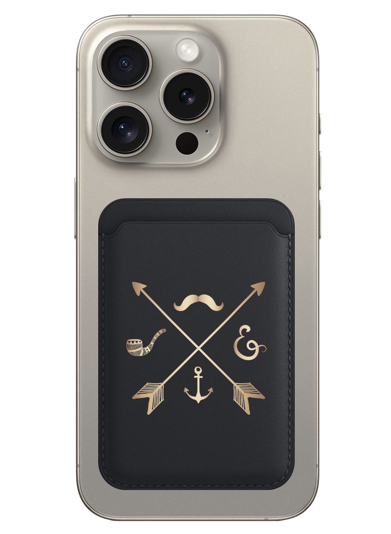 Theodor Magnetic Wallet, Compatible with MagSafe Wallet, for iPhone Wallet, for iPhone 16/15/14/13/12 Series, Not for iPhone 13/12 mini, 3 Card Holder, Vegan Leather, Black - Signs - Image 1