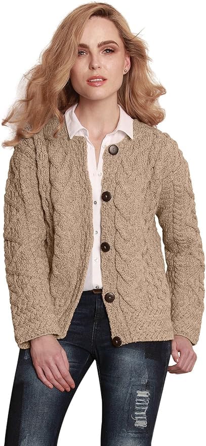 Carraig Donn كارديجان نسائي من صوف الميرينو الأيرلندي مصنوع في أيرلندا، كبير - Image 2