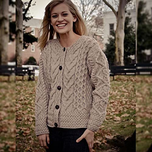 Carraig Donn كارديجان نسائي من صوف الميرينو الأيرلندي مصنوع في أيرلندا، كبير - Image 4