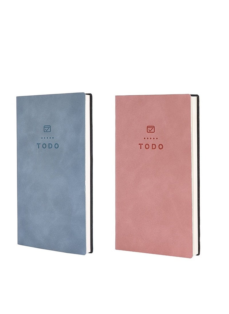 Generic 2 Pcs To Do List Notebook, 196 Pages Soft Leather Pocket Daily Planner to Do List Notepad for Work, Easily Organize Your Tasks And Boost Productivity, Undated Daily Planner for Students  - Image 1