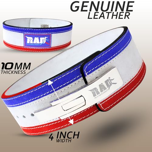 RAD Lever Weight Lifting Gym Belt for Men & Women Size 63 TO107 CM,Thick 10MM & Width 4 Inch Lever Powerlifting Belts for Women Dead Lift Workout Belt Leather Weight Lifting Lever Gym Squat Belt - Image 2