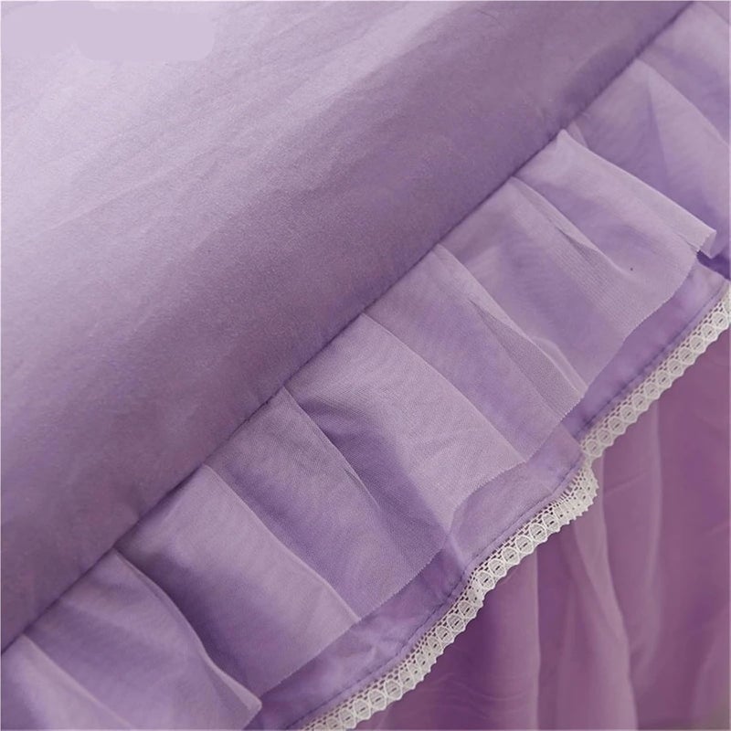 Ruffle Bed Skirt 3Pcs Cotton Round Bed Skirt Set for Home, Circle Sheet, Ruffles, Lace Bed Set(Color 2,3pcs Diameter 2.0m) - Image 3