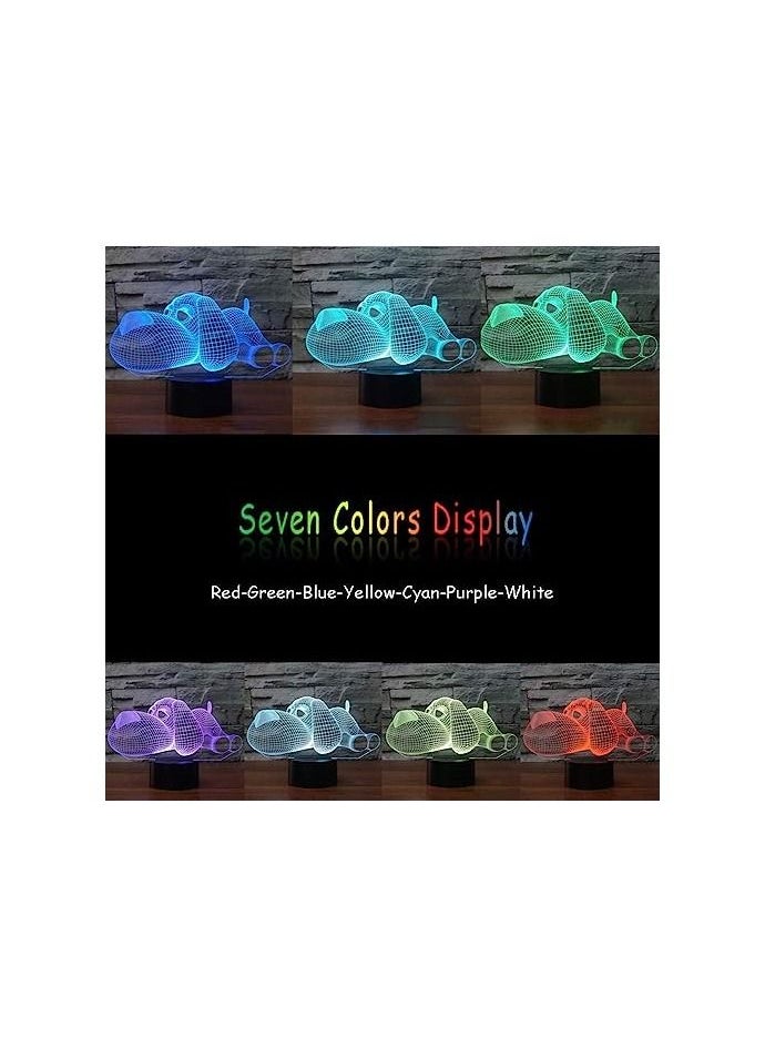 Spaceshoop 3D LED Illusion Lamp Night Light Optical Bedside Table Night Lights Illuminating Kids Lamp 7 Colour Changing Touch Button 1.5M USB Cable Decoration Desk Lamps Random Dog  - Image 1