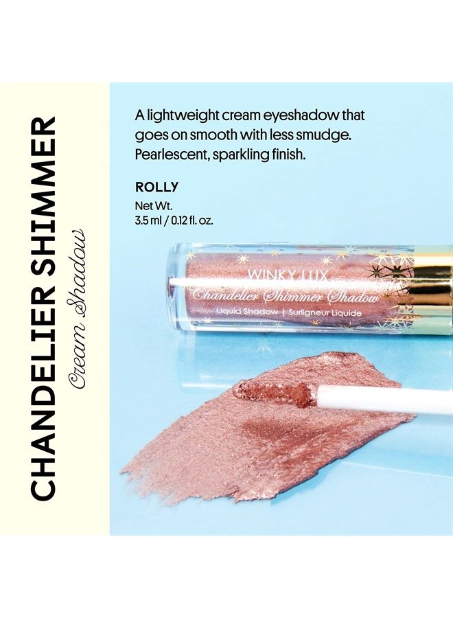 Winky Lux Chandelier Shimmer Shadow, Glitter Eyeshadow, Cream Eyeshadow, Liquid Eyeshadow, Rose Gold, Rolly - Image 1