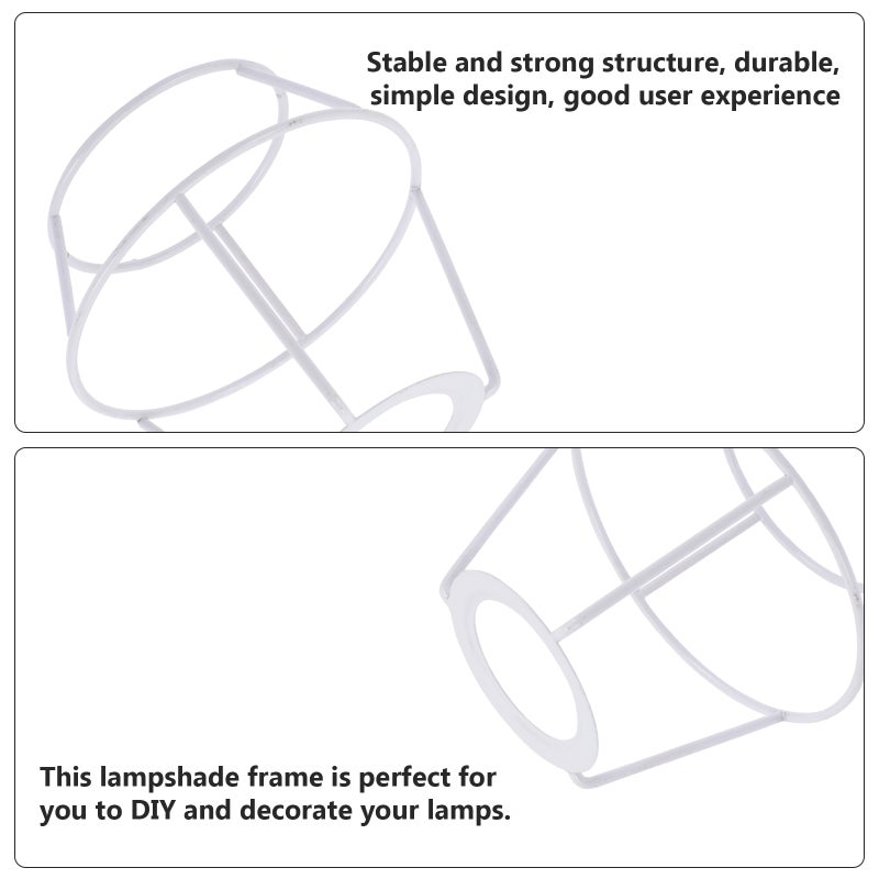 2pcs Lampshade Frame E27 Base Diy Lamp Shade Wire Lamp Cover Replacement - Image 3