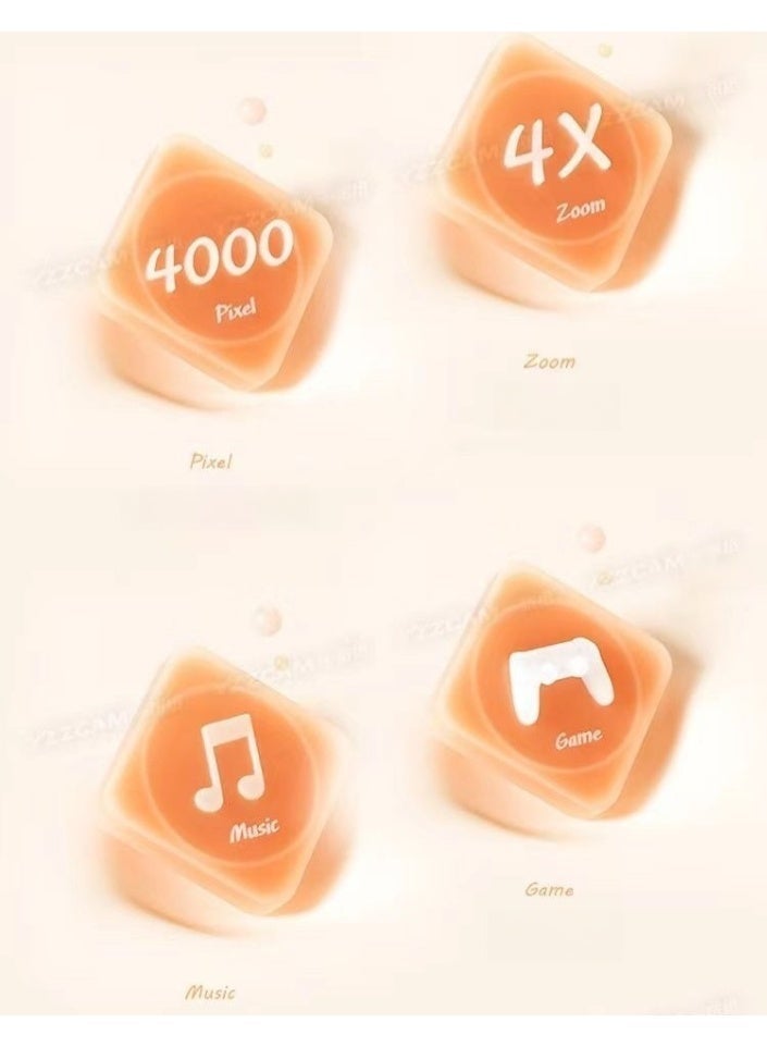 HD Dual-Camera Digital Camera, 1080P Children's Digital Camera, with 40 Megapixels, 32GB Memory Card, 4x Zoom, MP3 Function, Multiple Games, Suitable for Girls, Boys, Teenagers, Students, Yellow - Image 5