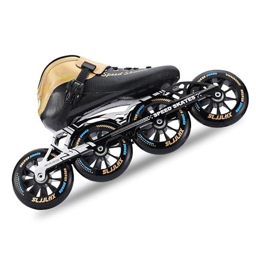 SLJJLHX Inline Speed Skates for Men WomenProfessional Carbon Fibre Roller Skates Blades Adult Male Female High Performance Racing Skates for Marathon Racing Outdoor FitnessBlack - Image 3
