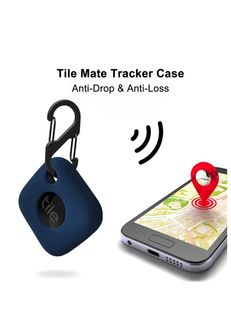 Captaintech 4PCS Case for Tile Mate Tracker 2022, Soft Silicone Skin Cover Shock-Absorbing Protective Case with Carabiner Accessories (Black+Blue+Red+White) - Image 5