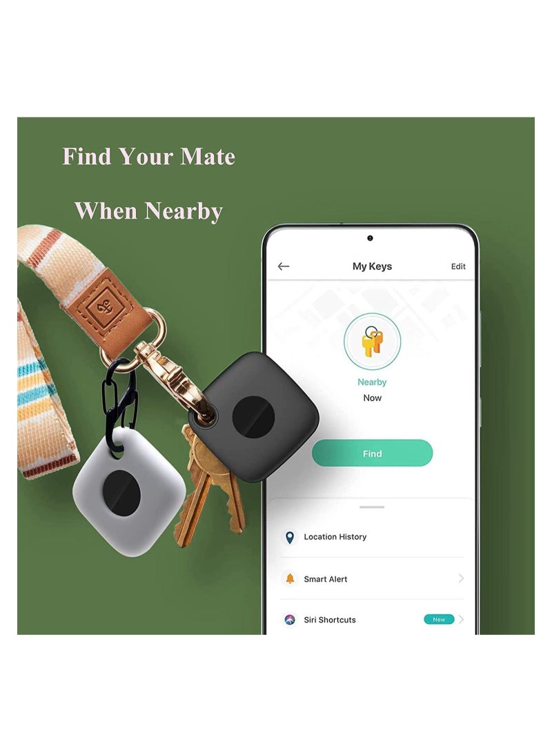 Captaintech 4PCS Case for Tile Mate Tracker 2022, Soft Silicone Skin Cover Shock-Absorbing Protective Case with Carabiner Accessories (Black+Blue+Red+White) - Image 2