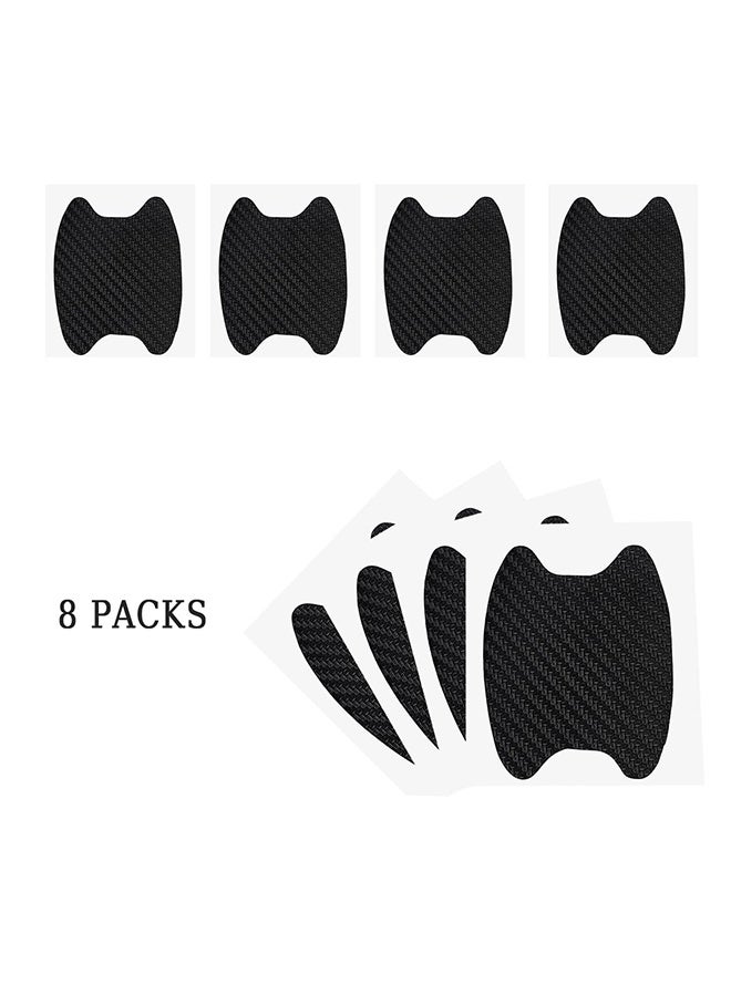 8 Pack Carbon Fiber Car Door Handle Cup Protector Stickers, Anti-Scratch Self-Adhesive Paint Protection Film, Non-Marking Door Side Paint Guard, Universal Auto Door Handle Protective Cover for All Cars, Black - Image 5