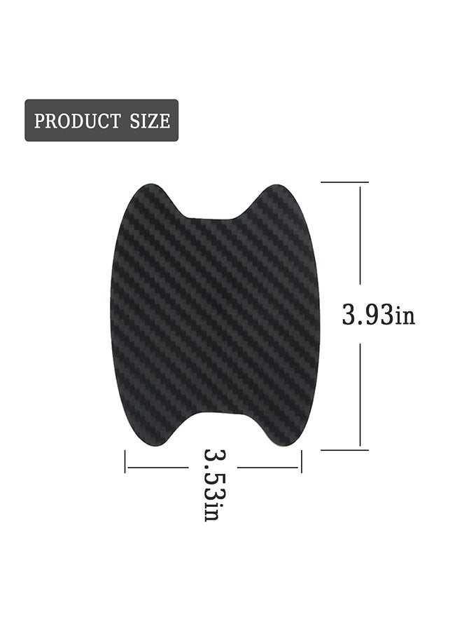 8 Pack Carbon Fiber Car Door Handle Cup Protector Stickers, Anti-Scratch Self-Adhesive Paint Protection Film, Non-Marking Door Side Paint Guard, Universal Auto Door Handle Protective Cover for All Cars, Black - Image 2
