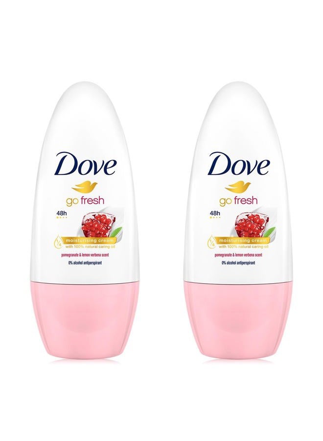 Dove Go Fresh Roll-On Antiperspirant 50Ml Pomegranate & Lemon Verbena 2-Pack - Image 1