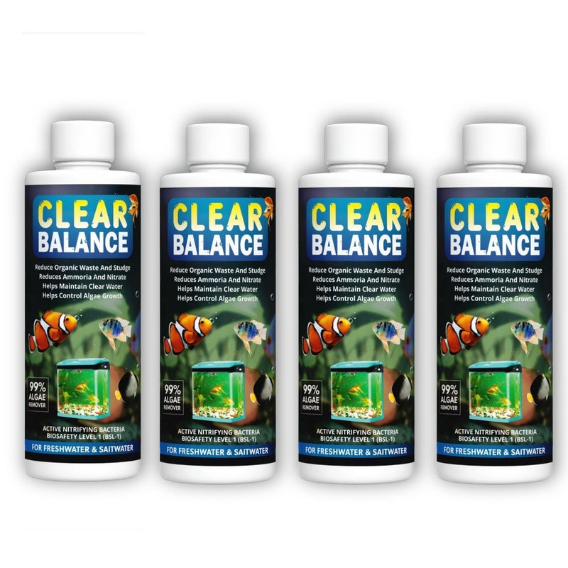 Scentora Clear Balance Fish Tank Water Purifier Algae Remover, Moss Remover, Aquarium and Fish Tank Cleaner, 100% Fish Fish Safe Aquarium Tank Biological Water Purifier Agent (200ml Each) (800ml) - Image 1