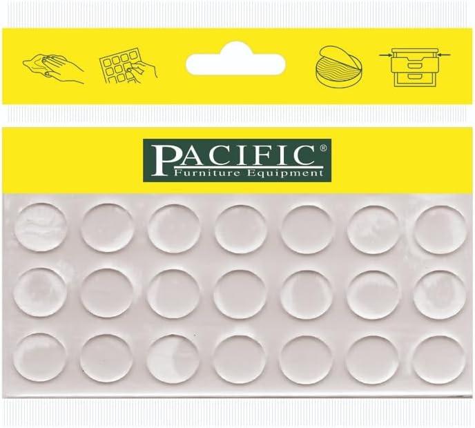 PACIFIC Glass Table Top Bumpers. Non Slip. Self Adhesive Pads Keeps Glass Table Top from Sliding! - Image 1