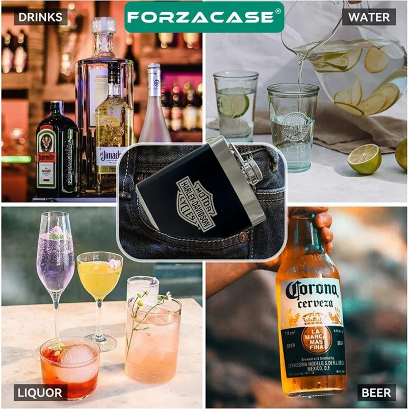 Forzacase Portable Stainless Steel Drinking Flask Hip Flask 9 Oz / 270 ml - FC680