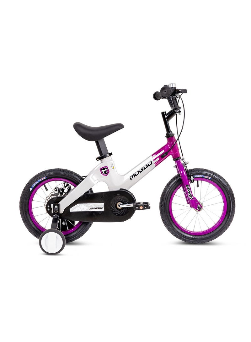 MOGOO Spark Magnesium 14 inch Kids Bike | 14-Inch Wheel Size | Adjustable Seat | Purple/White Color - Image 1
