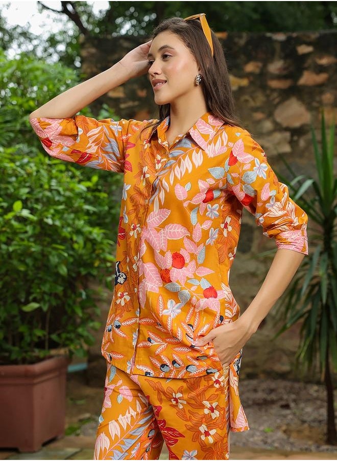 sanskrutihomes - All-Over Floral Printed Buttoned Shirt With Trousers Co-Ords by Styli - Image 1