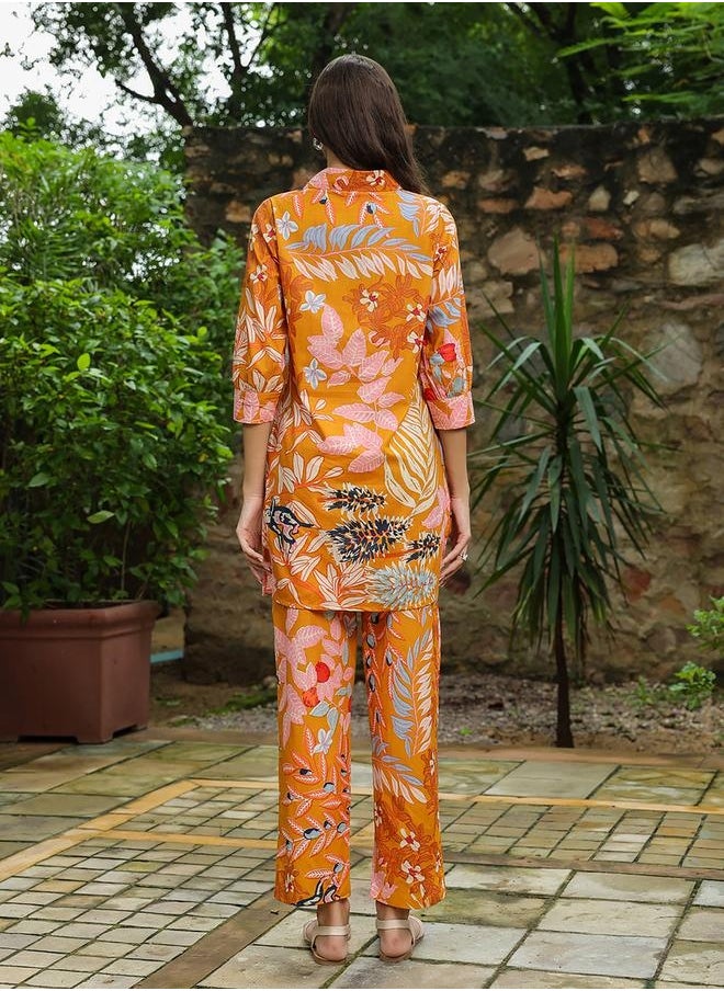 sanskrutihomes - All-Over Floral Printed Buttoned Shirt With Trousers Co-Ords by Styli - Image 1