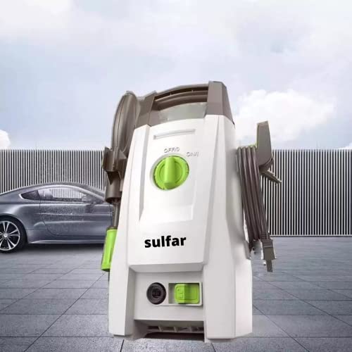 Sulfar Lutian Car Washer High Pressure Pump - 1200W|Pressure-100 Bar, Max Flow-390 l/h, Working Radius +9m, Spray Jet Gun w Ext. Rod, Hose Pipe; Portable; for Cleaning/Washing Car, Bike, Home, Vehicle - Image 2