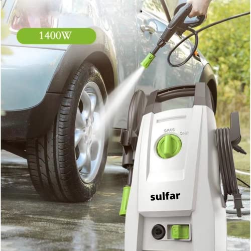 Sulfar Lutian Car Washer High Pressure Pump - 1200W|Pressure-100 Bar, Max Flow-390 l/h, Working Radius +9m, Spray Jet Gun w Ext. Rod, Hose Pipe; Portable; for Cleaning/Washing Car, Bike, Home, Vehicle - Image 5