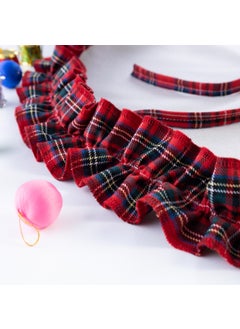 Bimotif Ruffle Christmas Tree Cover, Cotton Plaid and Natural 60 cm  - Image 3