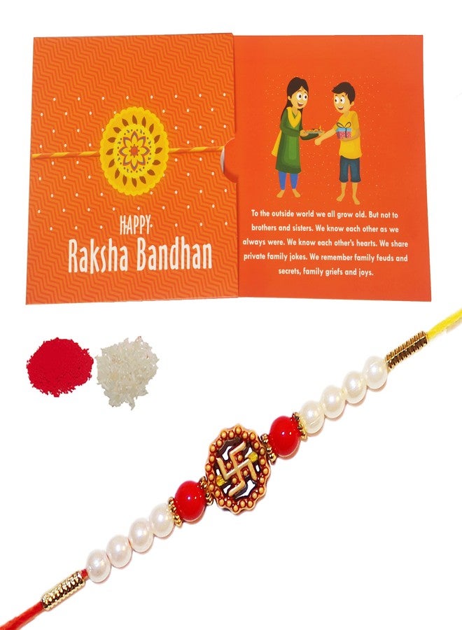iberry's Rakhi Gift Pack with Set of One Rakhi & Rakshabandhan Card and Roli Chawal for Brother|rakhi for brother (3131)-Best Gift from Sister - Image 1