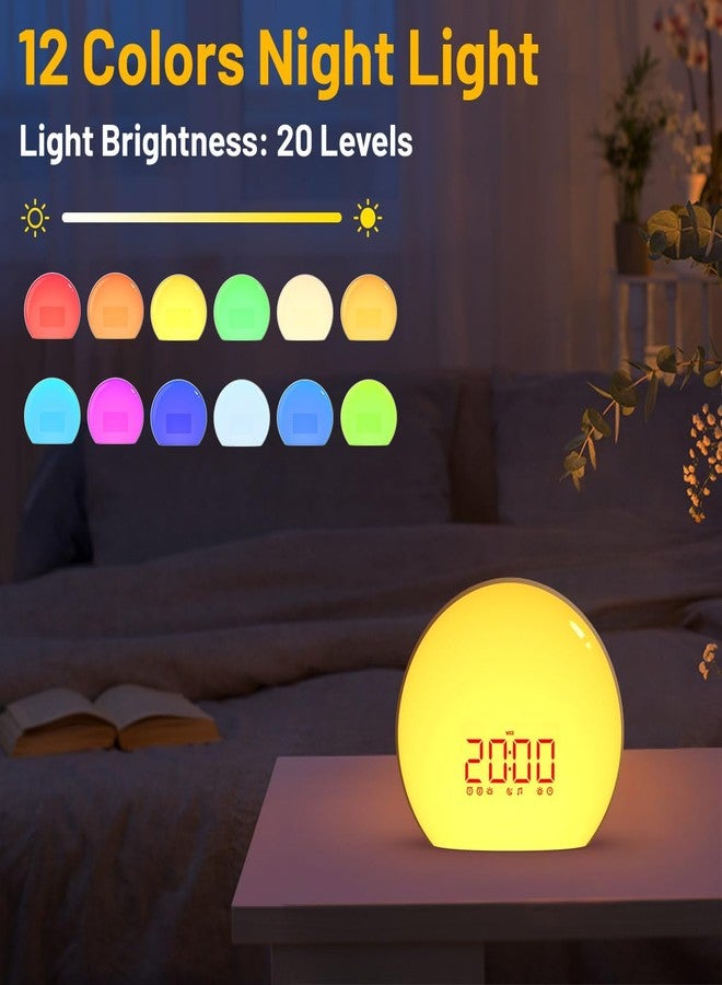 Magicteam Sunrise Alarm Clock Wake Up Clock Natural Sunset Simulation 21 Soothing Sounds Dual Alarm 6 Times Snooze 28 Ringtones Dimmable 12 Colors Night Light 10 Timer Options Adjustable Volume - Image 5