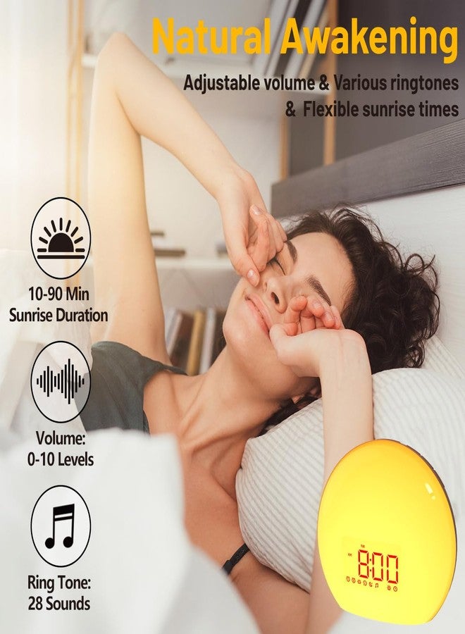 Magicteam Sunrise Alarm Clock Wake Up Clock Natural Sunset Simulation 21 Soothing Sounds Dual Alarm 6 Times Snooze 28 Ringtones Dimmable 12 Colors Night Light 10 Timer Options Adjustable Volume - Image 3