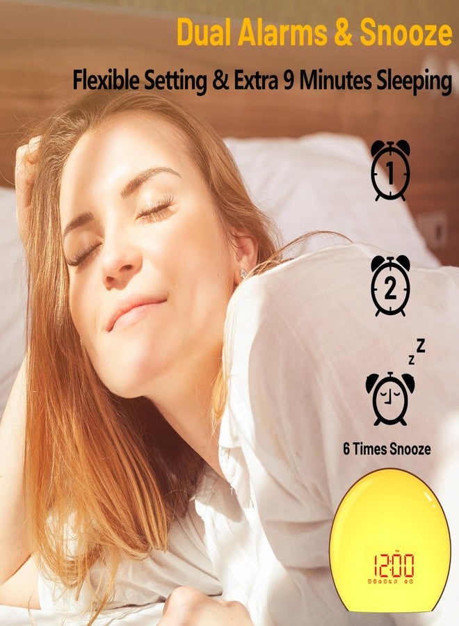 Magicteam Sunrise Alarm Clock Wake Up Clock Natural Sunset Simulation 21 Soothing Sounds Dual Alarm 6 Times Snooze 28 Ringtones Dimmable 12 Colors Night Light 10 Timer Options Adjustable Volume - Image 4