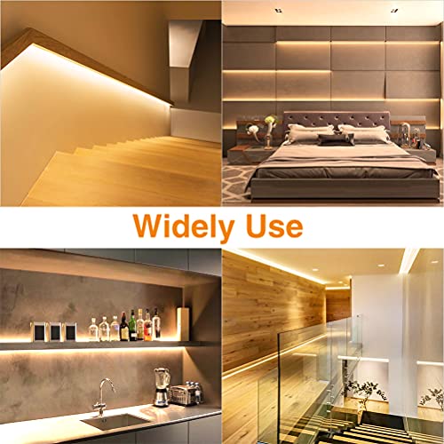 Onforu Warm LED Strip Lights,Onforu16.4ft Dimmable Strip Lighting,3000K 5m 12v Tape Light, 2835 LEDs Flexible Warm White Rope Light for Home,Kitchen,Under Cabinet,Bedroom, Christmas Decor, Non-Waterproof - Image 5