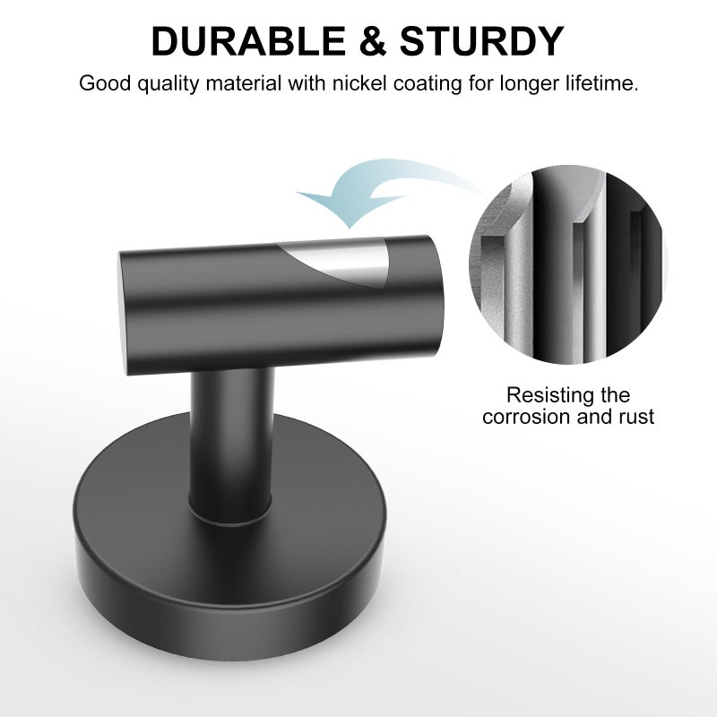 SetSail Towel Hooks for Bathrooms 4 Packs Screw-in Matte Black Bathroom Towel Hook Wall Mounted Stainless Steel Shower Towel Hooks for Coat Hanging, Drill Hole - Image 4