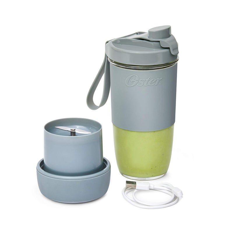 Oster Oster Blend Active Portable Blender with Drinking Lid USB Chargeable Personal Blender Gray 