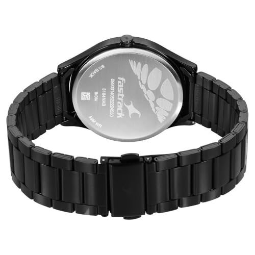 Fastrack Style Up Quartz Analog Black Dial Black Stainless Steel Strap Watch for Guys - NS3184NM02 - Image 3