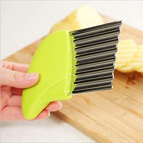 Divinext Potato Knife Crinkle Cutter, Stainless Steel Wavy Chopper, French Fries Maker, 18 X 11 X 1 cm, Multi-Color - Image 2